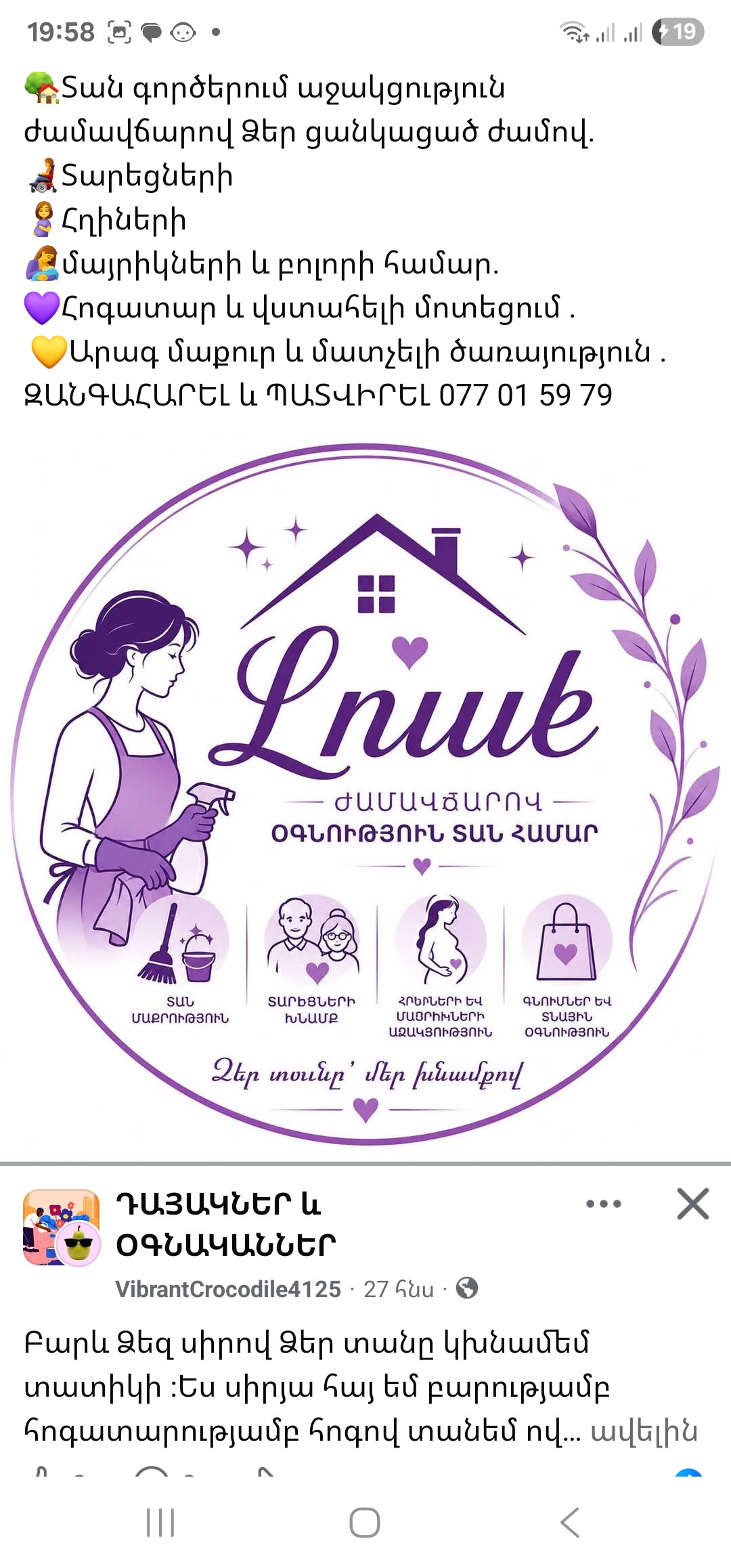 Տան մաքրության օգնական ծառայություն 1